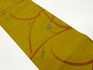 ふくれ織抽象枝葉模様織出し洒落袋帯